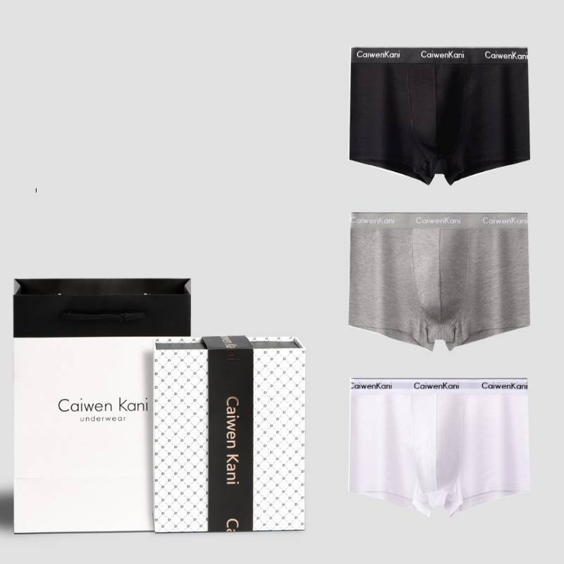 Herren-Boxershorts aus hochwertiger Baumwolle im 4er-Pack – Atmungsaktives, antibakterielles und nahtloses Komfort-Unterwäsche-Geschenkset (Schwarz/Grau/Weiß/Blau)_voghion.com