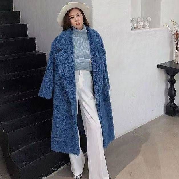 Langer Teddybär-Kunstpelzmantel für Damen – Übergroße Plüsch-Sherpa-Jacke (7 Größen)_voghion.com