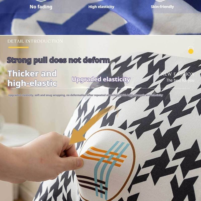 Coprisedie elasticizzati moderni – Coprisedie antiscivolo in poliestere con motivi geometrici, vestibilità universale per sedie curve e dalla forma unica_voghion.com