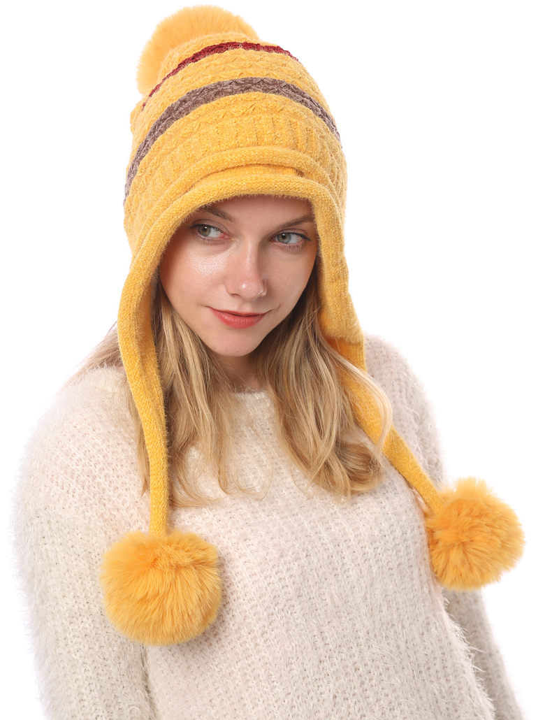 M9012 New Autumn and Winter Plush Thickened Warmth Knitted with Chenille Soft Women's Woolen Hat_voghion.com