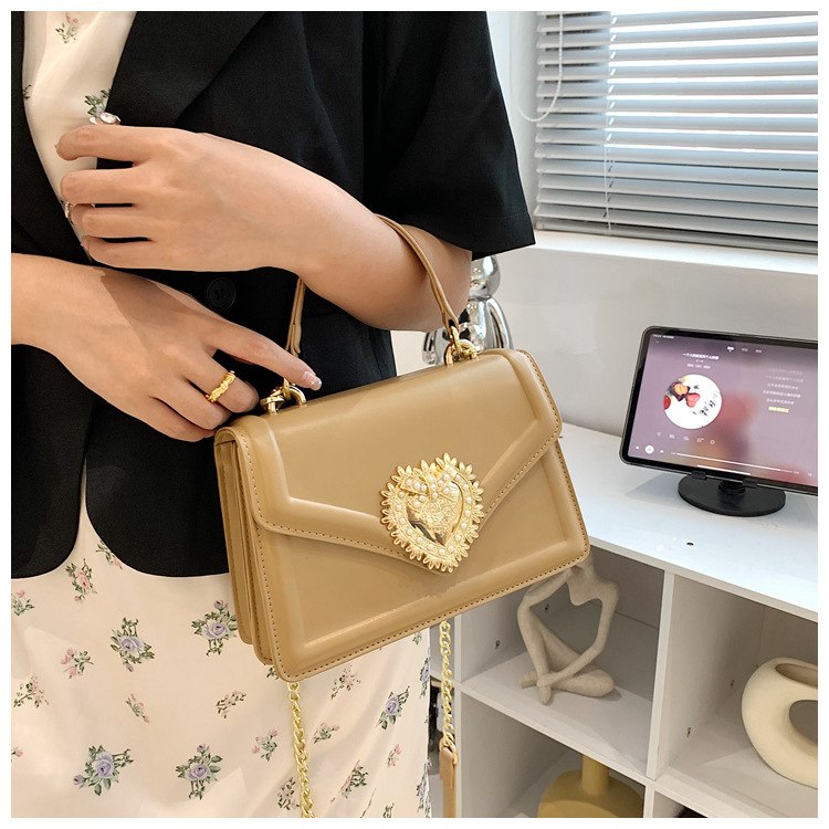 Nuevo bolso de moda para mujer, exquisito bolso de hombro de Color sólido para personas mayores, bolso cruzado de alta calidad con cadena_voghion.com