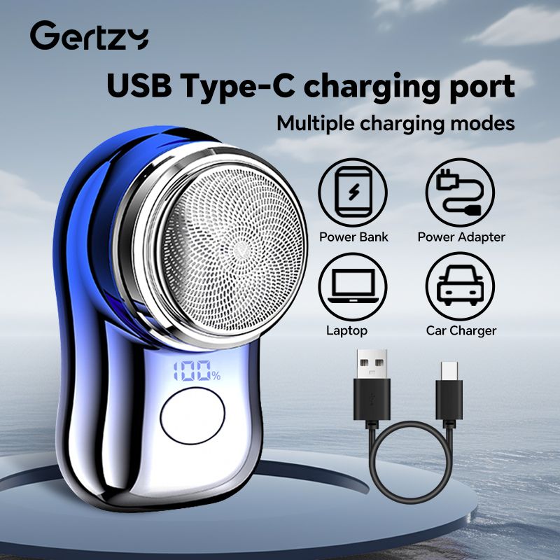Mini USB-C elektrisch scheerapparaat - IPX7 waterdicht reisscheerapparaat Draagbare verzorgingsset voor mannen Oplaadbaar compact scheersysteem_voghion.com
