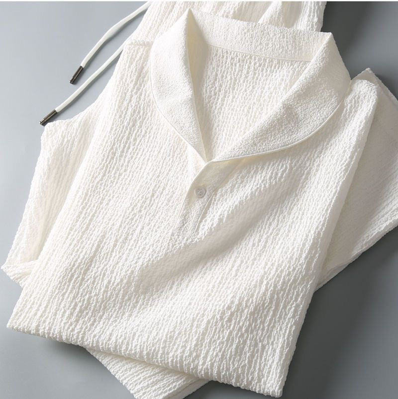 Ανδρικά Ρούχα Νέες Τάσεις Καλοκαιρινών Κοστουμιών για Άνδρες, Λεπτά Παντελόνια με Κοντά Μανίκια, Μοντέρνα και Καθημερινά, Ελαφριά Πολυτελή και Ευέλικτα Αθλητικά Κοστούμια_voghion.com