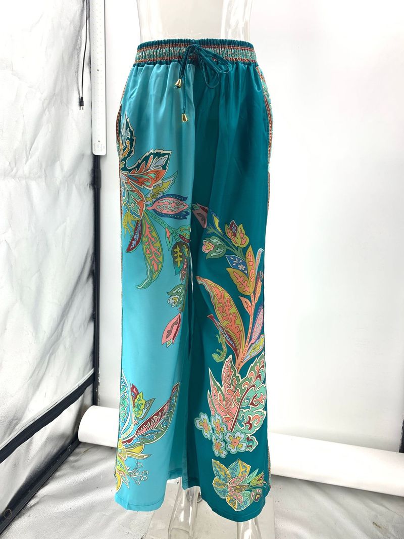 Nuovo set casual 2024 con camicia e pantaloni a maniche corte in raso stampato_voghion.com