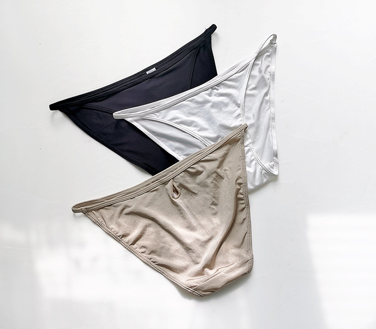 2023 New Low Waist Ice Silk Sexy Triangle Bag Hip Solid Color Thin Belt Comfortable And Breathable Women's Underwear_voghion.com
