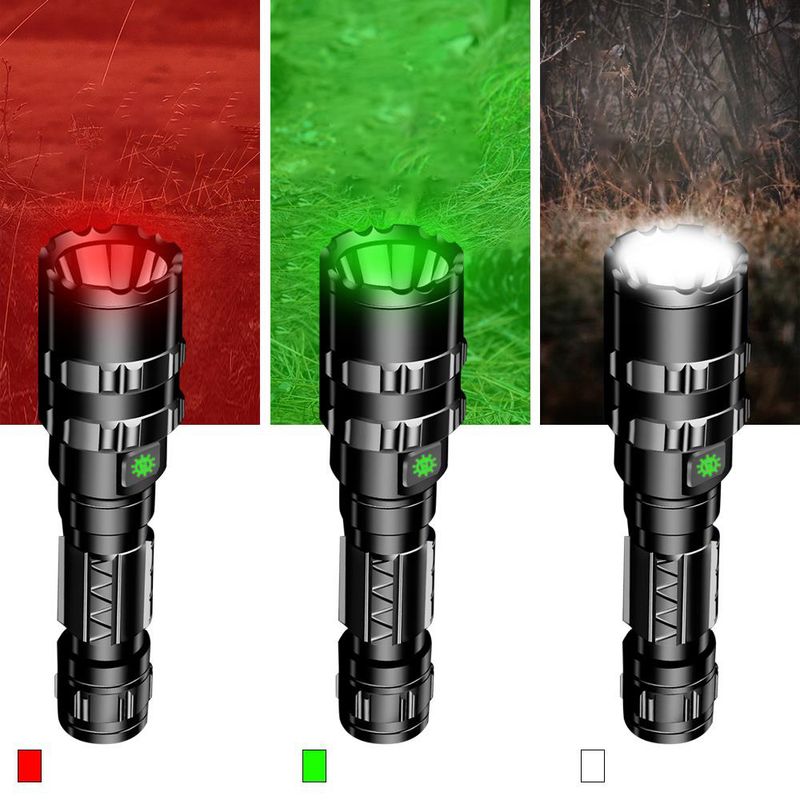 Mini lampe torche LED tactique haute luminosité 10 W rechargeable USB, longue portée, en alliage d'aluminium, pour usage extérieur et domestique._voghion.com