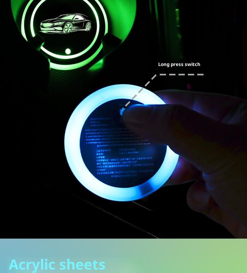 Xiaodeng Xiaodeng Intelligent Luminous Water Cup Mat USB Charging Colorful LED Dazzling Light Automatic Sensing Car Interior Accessories_voghion.com