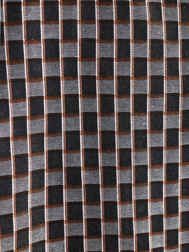 Vīriešu vasaras īsroku ikdienas biznesa rūtainais krekls no dzijas krāsota auduma_voghion.com