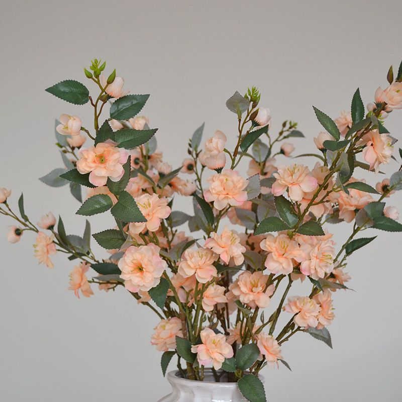 Nuovo fiore artificiale in stile cinese fiore di seta romantico rosa fiore di ciliegio pavimento floreale decorazione della casa di nozze ornamenti lunga camelia_voghion.com