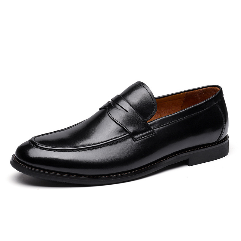 TerraStride Summer Business Casual Thick-Soled Loafers Genuine Leather Slip-On Shoes Men's Top Layer Cowhide_voghion.com