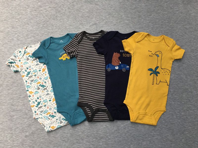 Summer Baby Jumpsuit Short Sleeve 5 Piece Set For Boys And Girls Baby Foreign Trade Export High End Ha Baofu Clothing Class A Cotton Sling_voghion.com