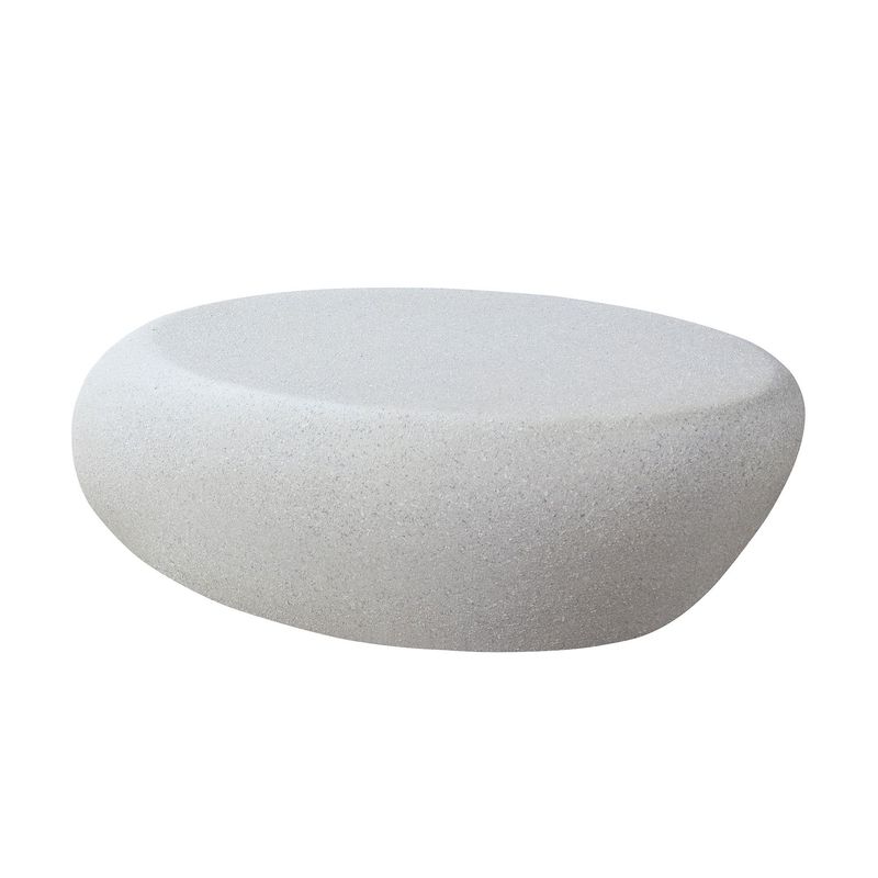 43.31''Fiberglass Elliptical Coffee Table For Living Room Vintage Table,Matte Rocks Table Front Of The Sofa, Irregular Center Table_voghion.com
