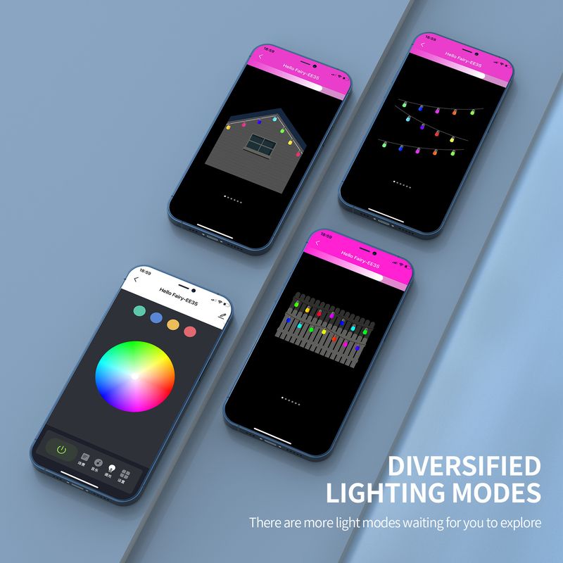 Decorazione per la casa, arredamento solare S14, luci decorative per esterni, luci intelligenti, luci fantasy RGB Bluetooth_voghion.com