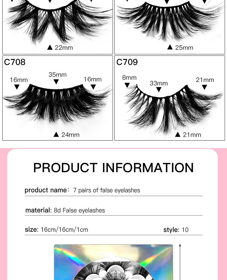 False Eyelashes Natural 3D Three Dimensional Multi Layer Thick Curled False Eyelashes 7 Pairs Of Simulation Long Eyelashes_voghion.com