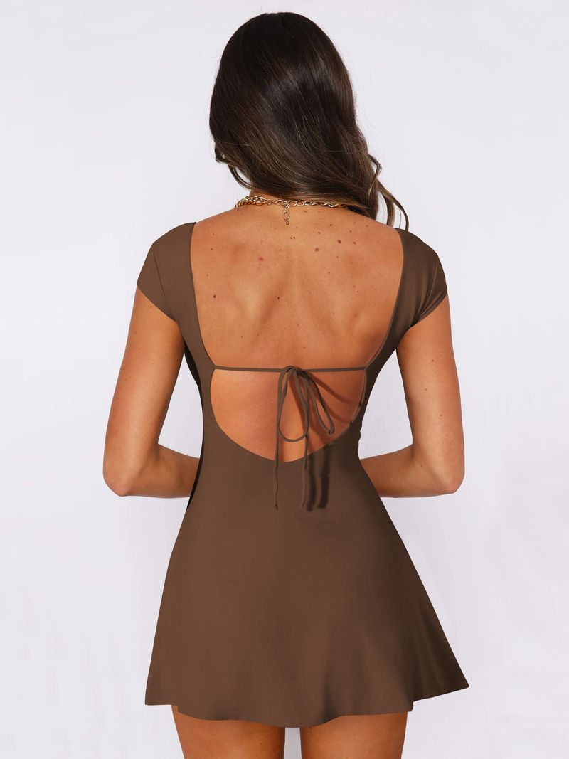 Női ruházat Y2K divatos karcsú szexi rövid szoknya hát nélküli csipke dögös lány egylépcsős szoknya szexi ruha_voghion.com