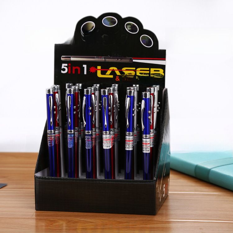 Factory Direct four-in-one Multi-function laser pointer pen type red laser infrared retractable pointer pen ballpoint pen_voghion.com