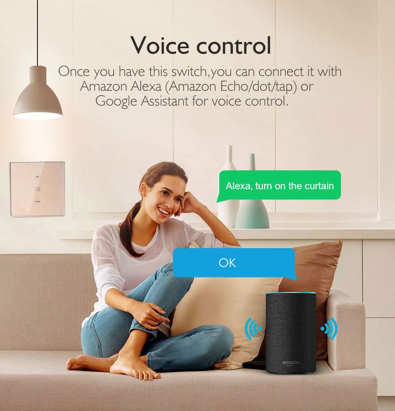 Interruttore WiFi per tapparelle elettriche motorizzate Bd, funziona con Alexa e Google Home Smart Life Tuya_voghion.com