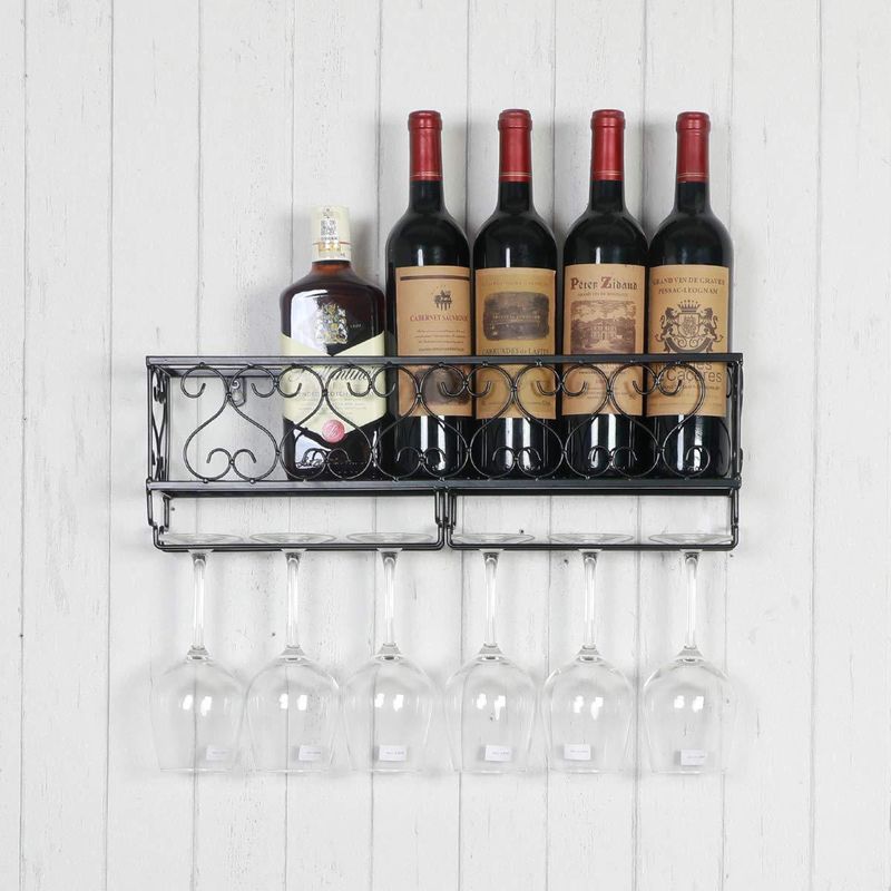 Simple Wine Rack Hanging Wine Glass Rack European Style Wall Hanging Wine Glass Rack Hanging Upside-down Living Room Household Retro Goblet Rack_voghion.com