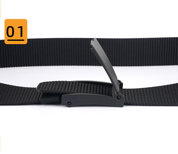 Unisex Unisex casual men's nylon belt all-in-one jeans without metal inner belt tank print_voghion.com