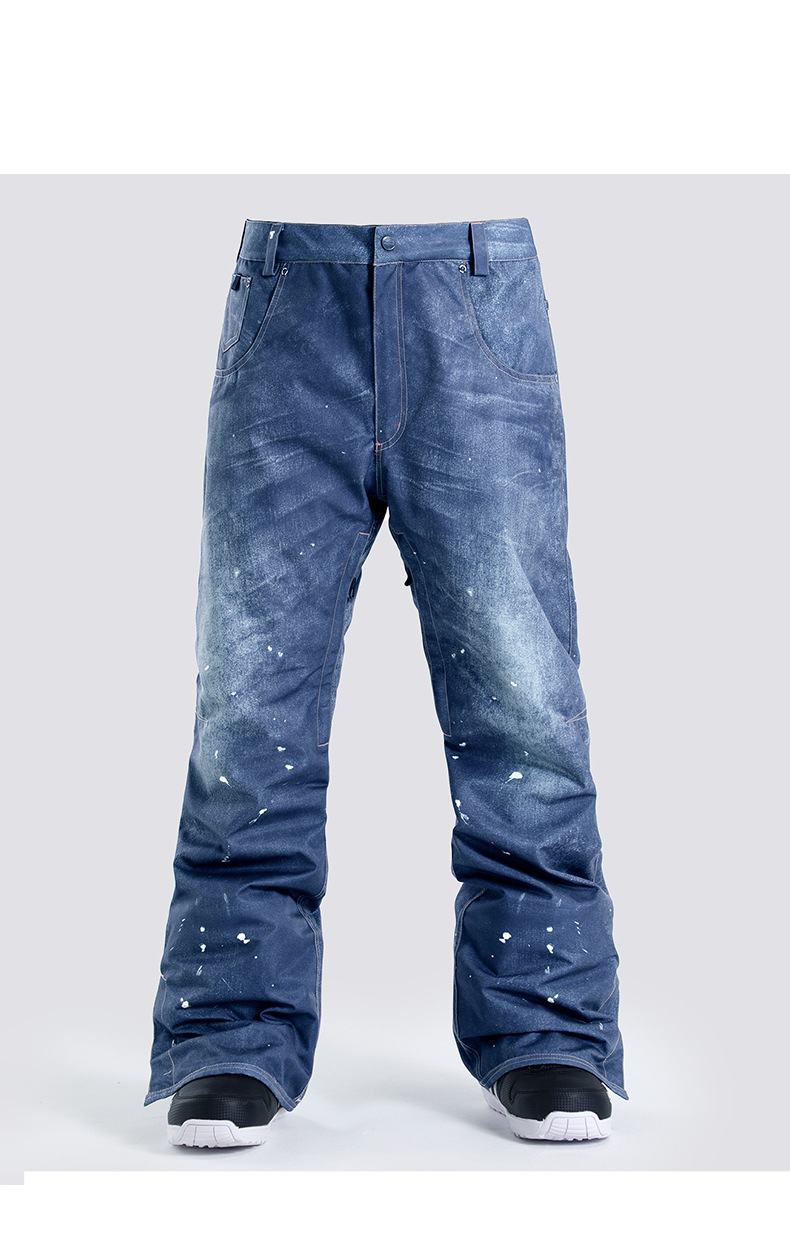 Pantalones de esquí para hombre, resistentes al viento y al agua, para snowboard, doble pantalón de esquí individual con vaqueros sueltos para la nieve en invierno_voghion.com