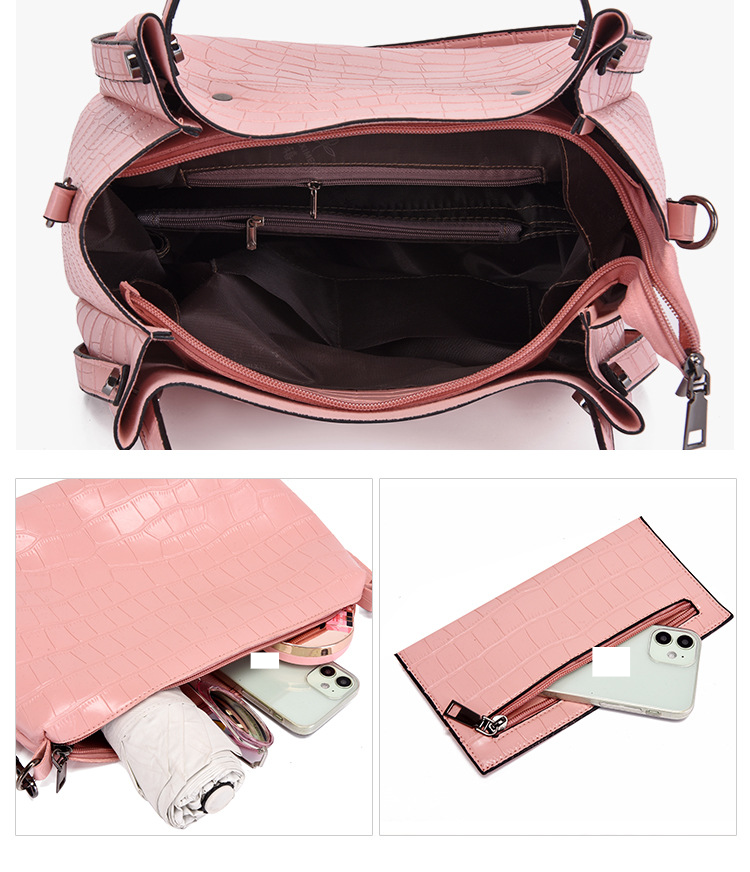 Handtasset voor dames Damestas Mode Mode Krokodillenprint Vierdelige set Tas Grote capaciteit Enkele schouder Crossbody Bucket Bag_voghion.com