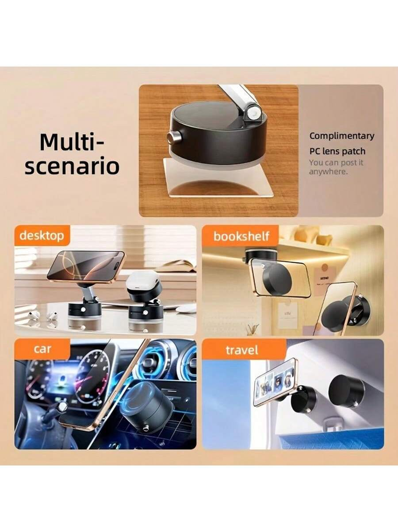 Support magnétique à ventouse pour téléphone portable à double usage, pliable et facile à installer, idéal pour regarder des films ou des séries._voghion.com