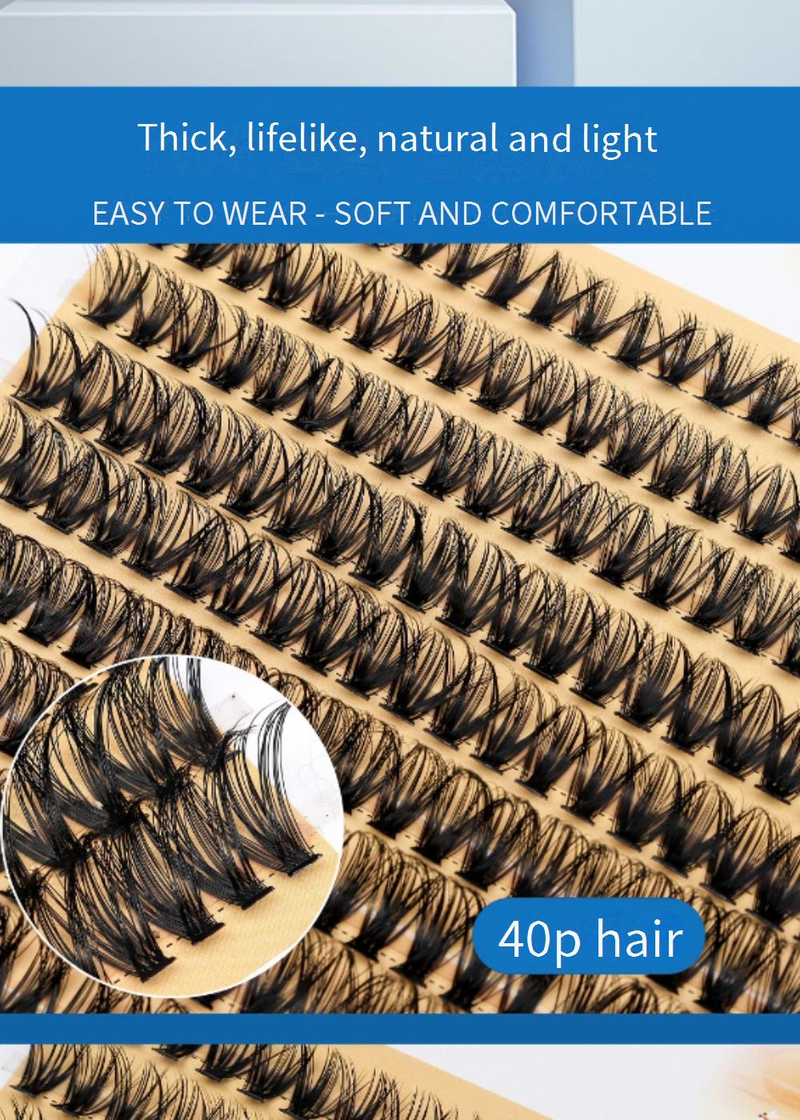 Eyelashes Set Melt 30D/40D False Eyelashes Scarecrow D Curve Grafted Hair Mixed Thick Segmented_voghion.com
