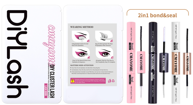 False Eyelashes 640 Clusters Large Capacity Single Cluster Segmented DIY Eyelash Book 10 16mmD Curved Hot Melt Stem Grafted False Eyelashes_voghion.com
