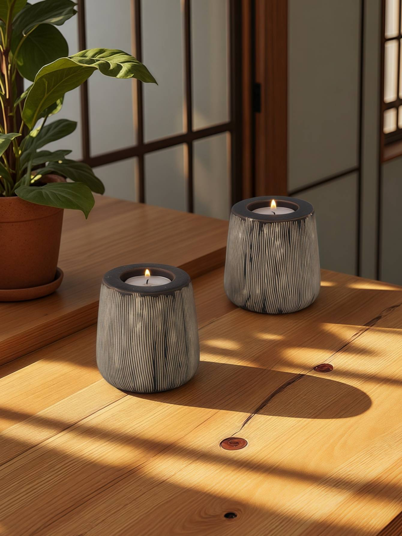 1pc European And American Classical Style Cup Candle Holder Ancient Century Halloween Decorative Ornaments Wood Shape Candle Holder_voghion.com
