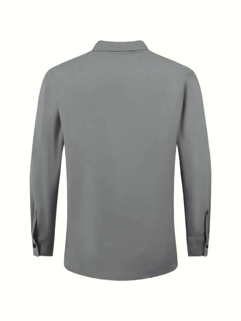 Camicia da uomo in lino di alta qualità - Collo alla coreana dalla vestibilità comoda, camicia traspirante con bottoni per primavera ed estate_voghion.com