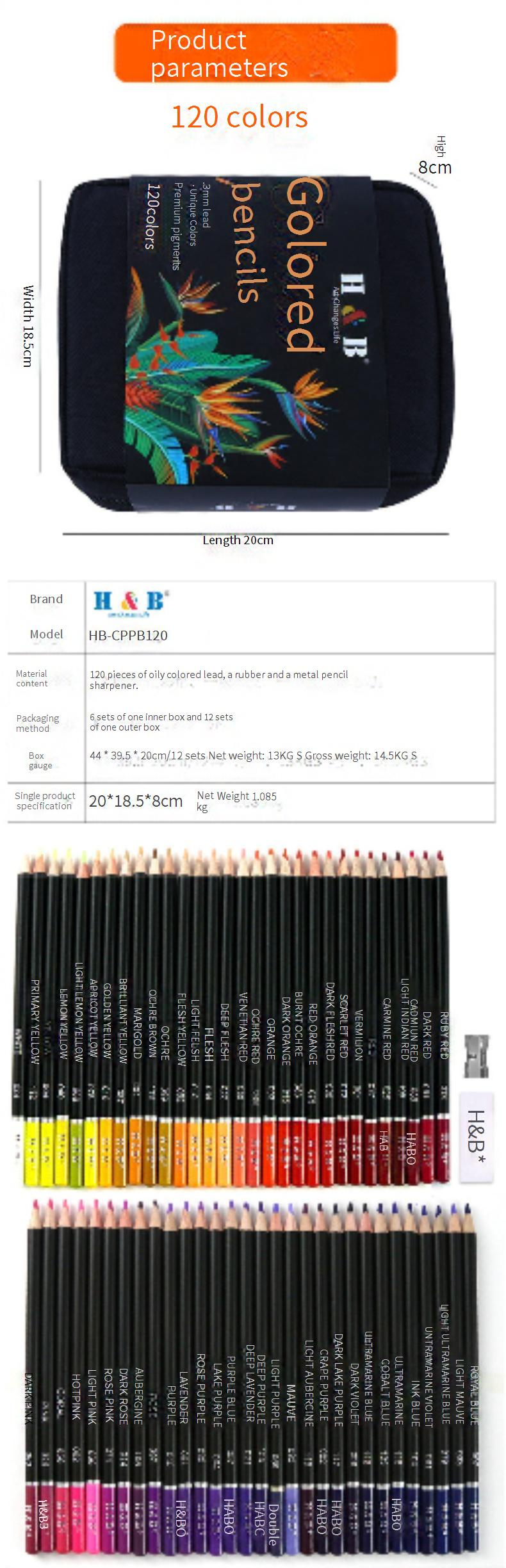 72/120 Colors Oil-Based Colored Pencils Set For Artists, Students, And Professionals - Vibrant Pigments, Smooth Laydown, Ideal For Sketching_voghion.com