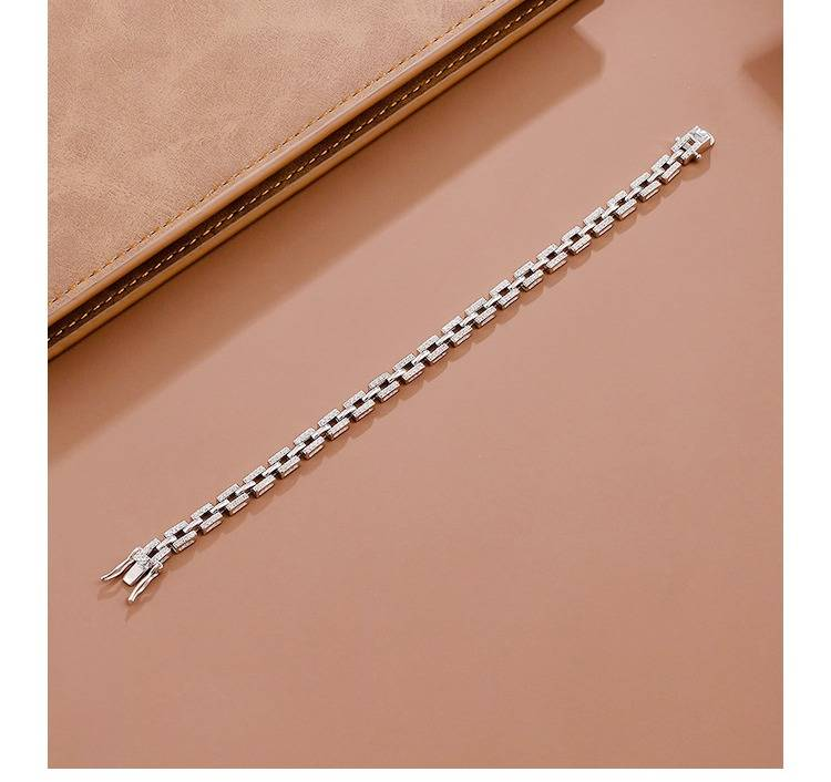 Gioielli da donna - Elegante bracciale in argento sterling 925 con design geometrico minimalista, perfetto per l'uso quotidiano e come regalo_voghion.com