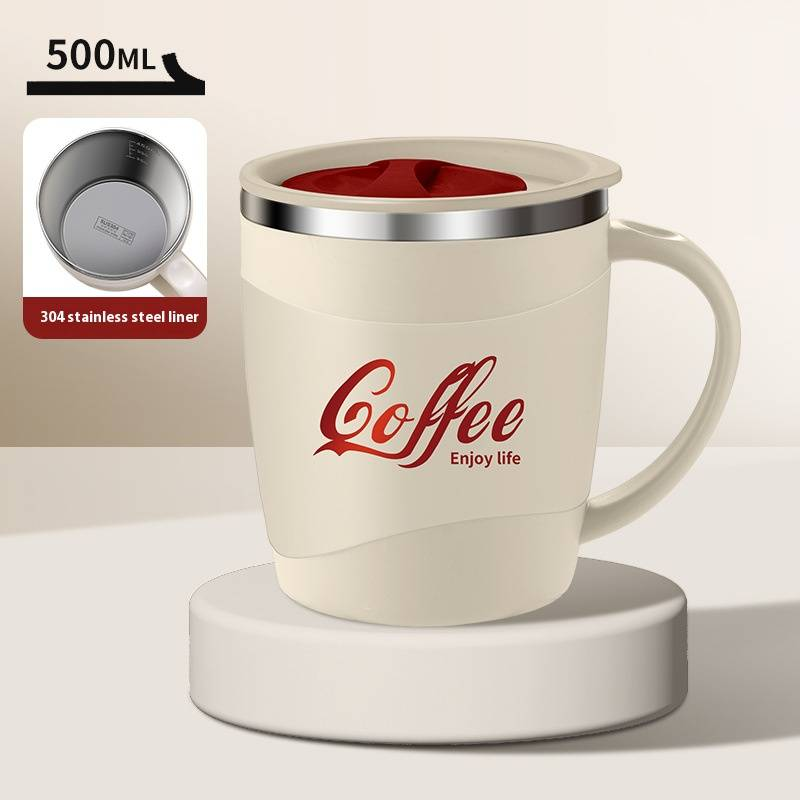 Geïsoleerde koffiemok van roestvrij staal 304 met maatstreepjes - dubbelwandige vacuüm reisbeker, lekvrij deksel, warmte- en koudebehoud_voghion.com