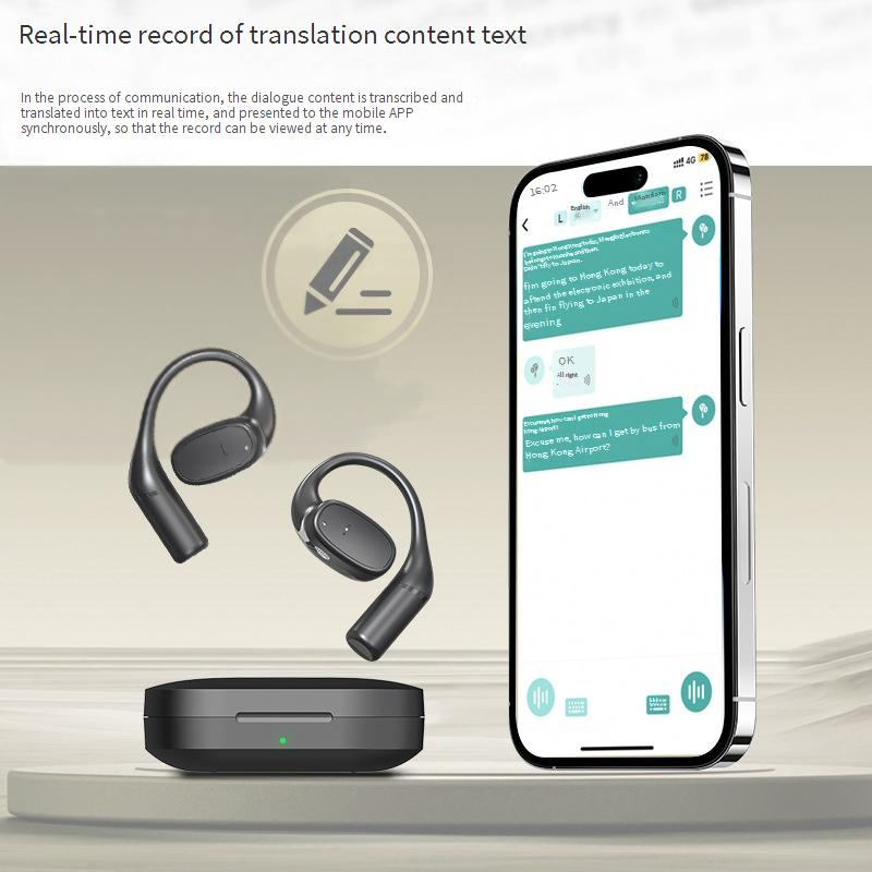 AI Smart Translation Earpiece - Real-Time Bilingual Interpreter Device For 70+ Languages, Hands-Free Wireless Bluetooth Headset For Travel & Business_voghion.com