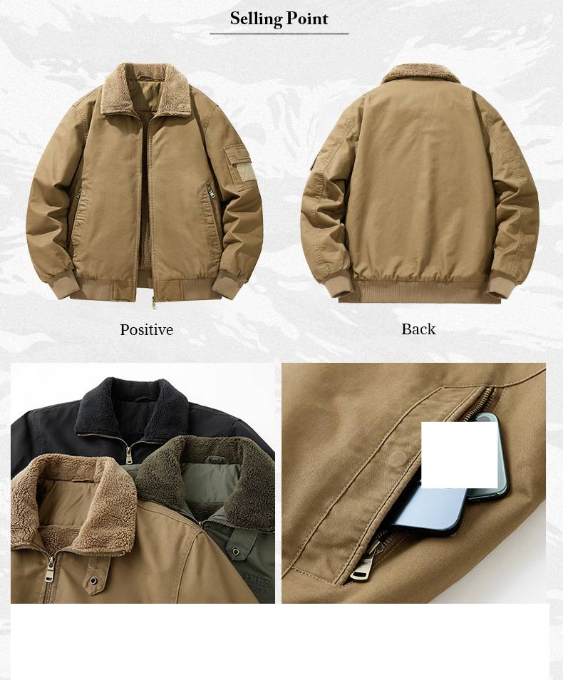 Men's Clothing Autumn And Winter New Style Lambskin Jacket Workwear Men's Plus Velvet Thickened Cotton Coat Warm Lapel Cotton Casual Cotton Coat_voghion.com