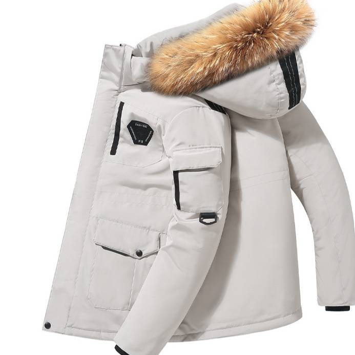 "Premium Fur-Trimmed Winter Jacket - Thickened Short Puffer Coat With Detachable Hood For Extreme Cold"_voghion.com
