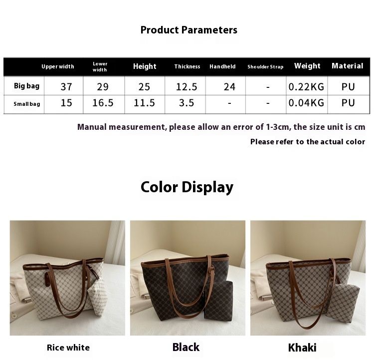 Simple and stylish handbag women in spring 2024, trendy tote for commuting, large capacity hand-held shoulder bag_voghion.com