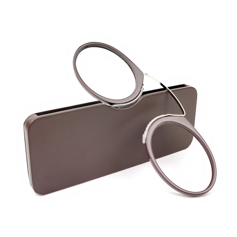 TR90 Clip-on Nose Reading Mini No Temple Glasses Compact Ultra-light Tortoiseshell Color_voghion.com