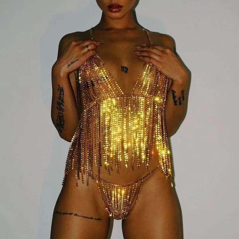 Sexy dames volledige set van strass bh body chain sieraden temperament kristal holle dunne bandjes verstelbare T string ondergoed voor vrouwen_voghion.com