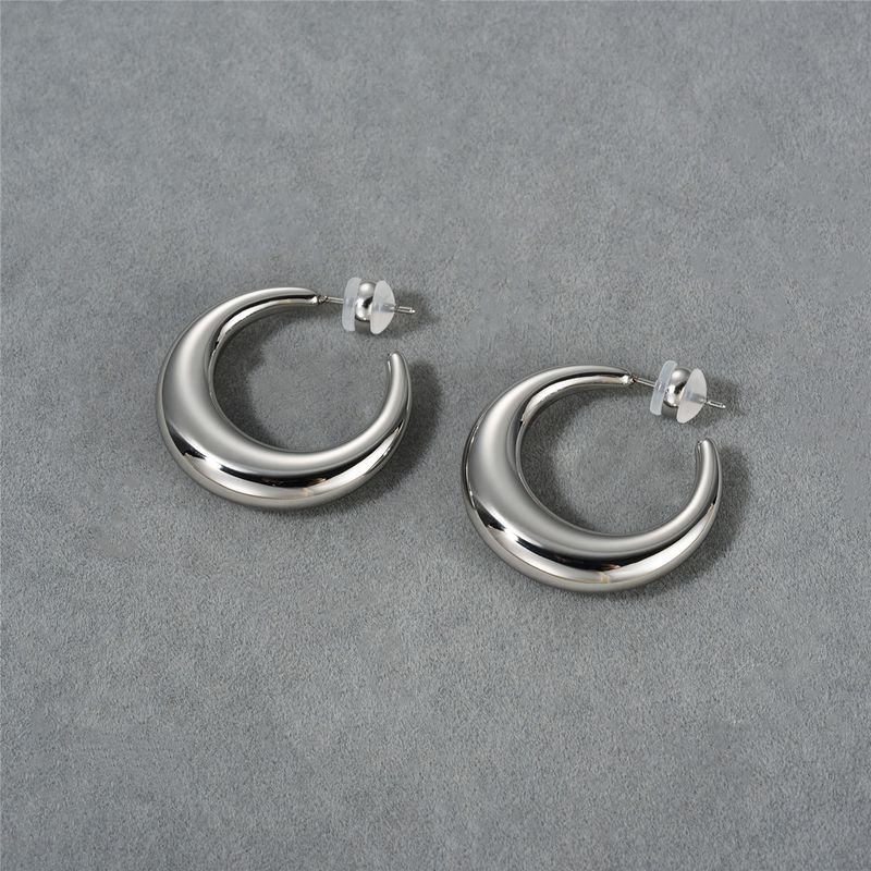 Women's Jewelry Minimalist Chunky Hoop Earrings Set - Large & Small Gold And Silver Hoops For Everyday Wear, Geometric Design, 925 Silver Post_voghion.com