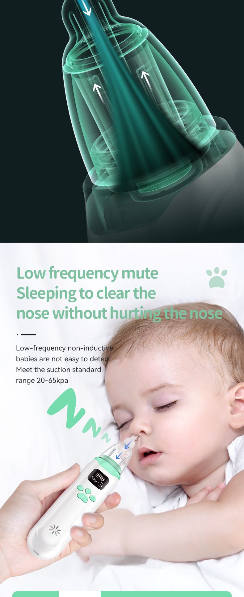 Baby nasal suction device, newborn electric nasal suction device, baby, child, toddler, nasal congestion, snot and feces cleaning_voghion.com
