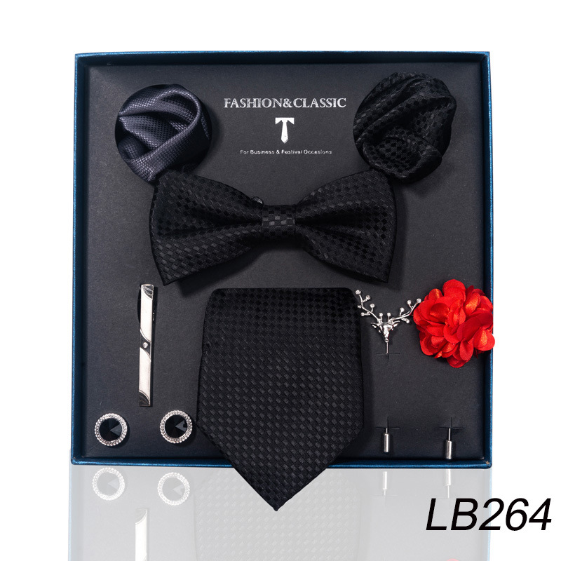 /Men's Ties & Handkerchiefs wedding groom's tie pocket square corsage gift box set men's tie ready stock wholesale_voghion.com