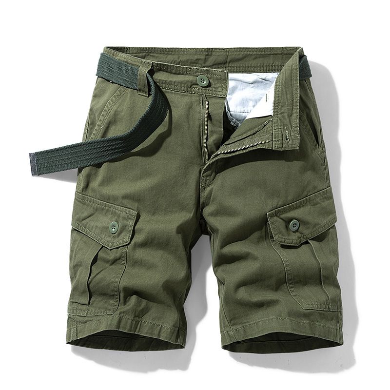 Shorts casuais de verão masculinos, calças de trabalho com várias bolsas, capris retos masculinos Ebya_voghion.com