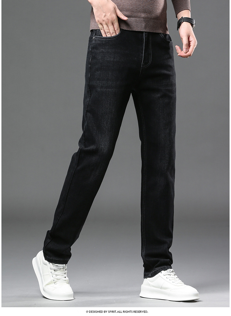 Herbst und Winter dicke warme Jeans im europäischen Stil mit hochwertiger Business-Elastizität geradem Bein vielseitige Herren_voghion.com