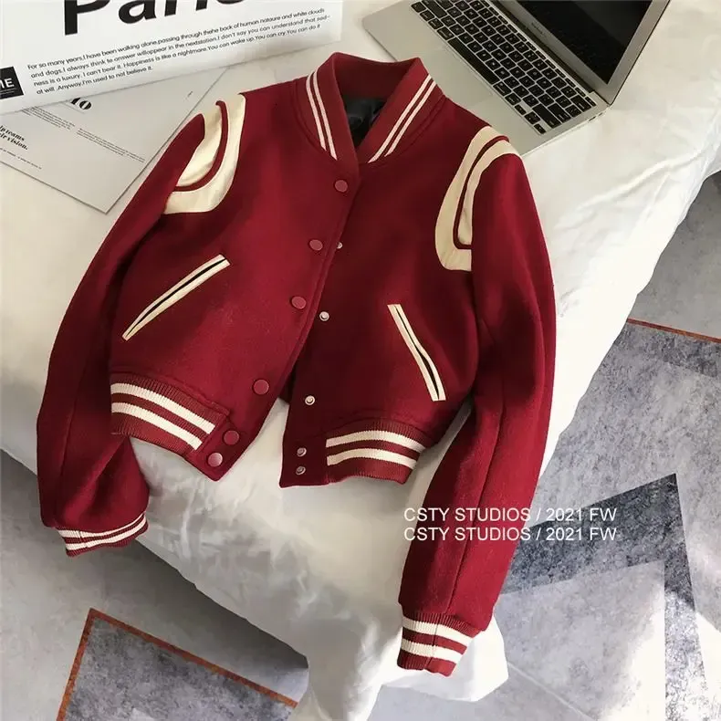 Y2k Womens Clothes Jacket: Oversized College Style Coat, Japanese Varsity Jacket, Lightweight Spring/Autumn Outerwear_voghion.com