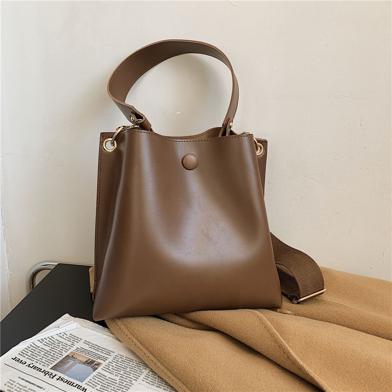 Borse da donna alla moda Borse a tracolla eleganti con tracolla larga a secchiello grande per donna Borsa a tracolla in morbida pelle Portafoglio_voghion.com