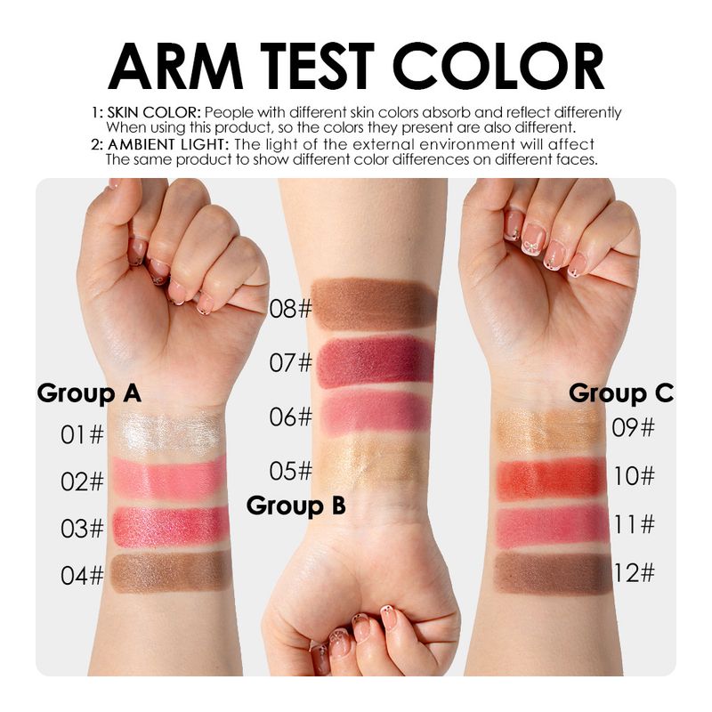 Blush Popular Multifunctional Contour Stick Four Pack Highlight Brightening Contour Modification Natural Matte Blush Stick Facial Makeup_voghion.com