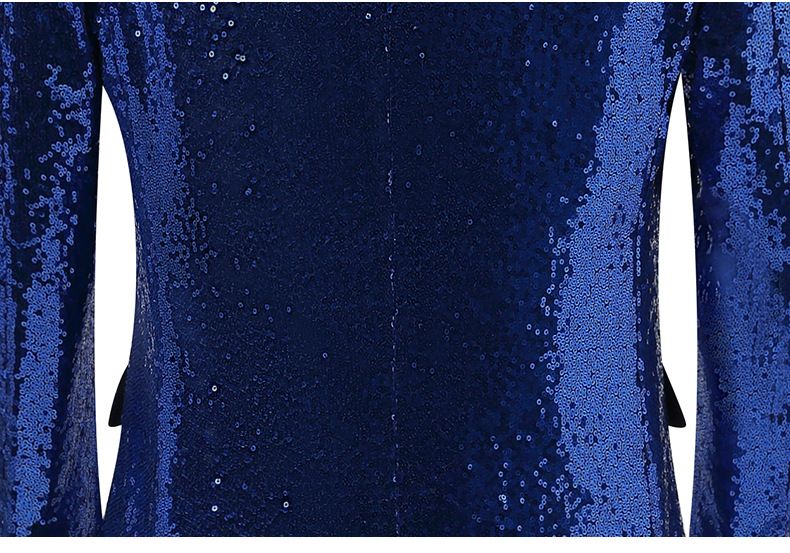 Elegant Stage Performance Suit With Glitter Lapel - Slim Fit Tuxedo For Wedding, Nightclub, Host & Groom_voghion.com