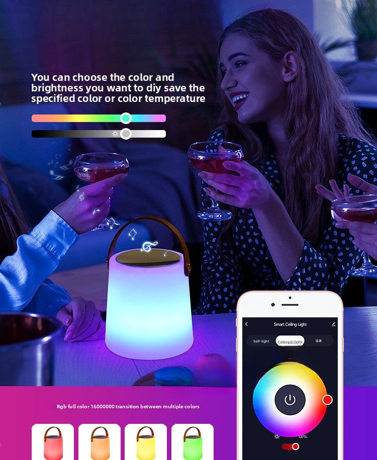 2025 New Graffiti Smart Colorful Light Subwoofer LED Bluetooth Speaker Outdoor Portable_voghion.com