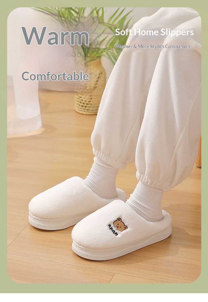 Pantofole da uomo in cotone caldo e soffice, stile cartoon, per la casa, invernali, da donna_voghion.com